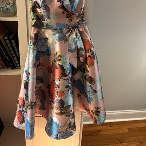 Floral flared cocktail dress